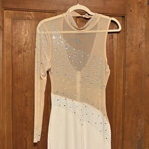 Elegant Beige and White Women's Jumpsuit